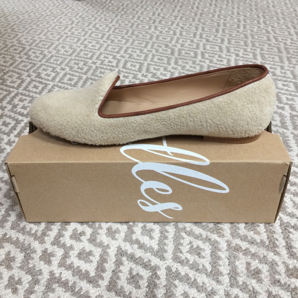 Chatelles Paris Anthropologie shearling Enzo flat